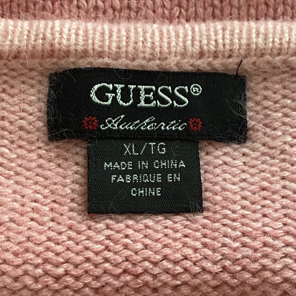 GUESS Ombre Pink Turtleneck Sequin Halter Sweater size XL - Y2K - Picture 5 of 7